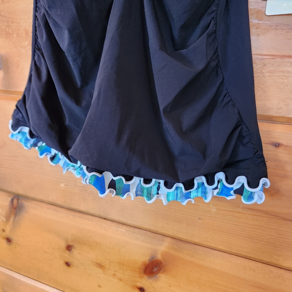 Profile Gottex NWT Bachata Black‎ Ruffle Bandaeu Tankini Swim Top Underwire 34D - Picture 4 of 14